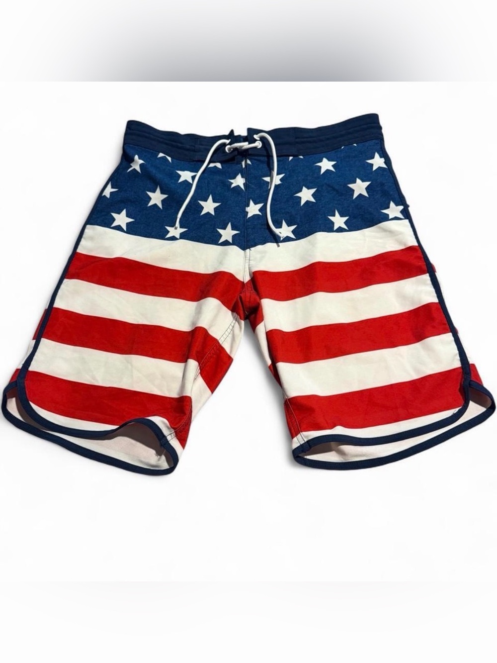 Old Navy Men’s American Flag Swim Trunks - Red, White, Blue